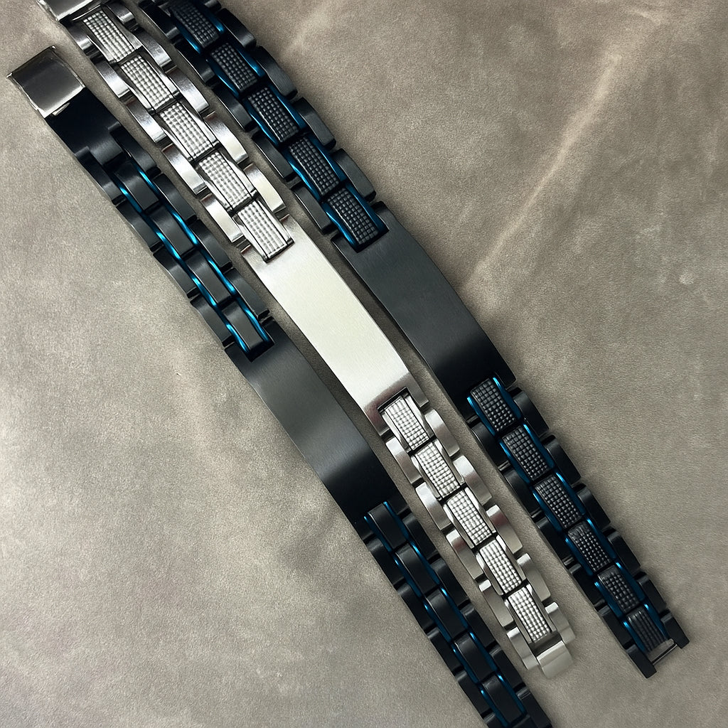 Stainless steel, linked bracelet for honoring/remembering fallen Officer Phillip Wagner