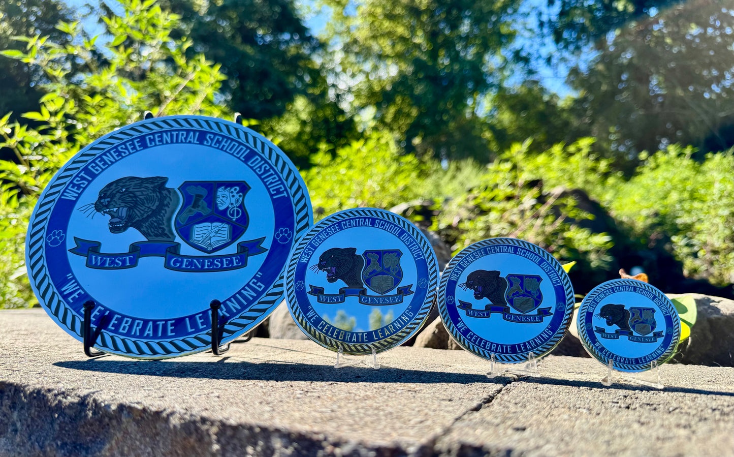 3D 8'' Custom Stainless Challenge Coin/PLATE for West Genesee Football