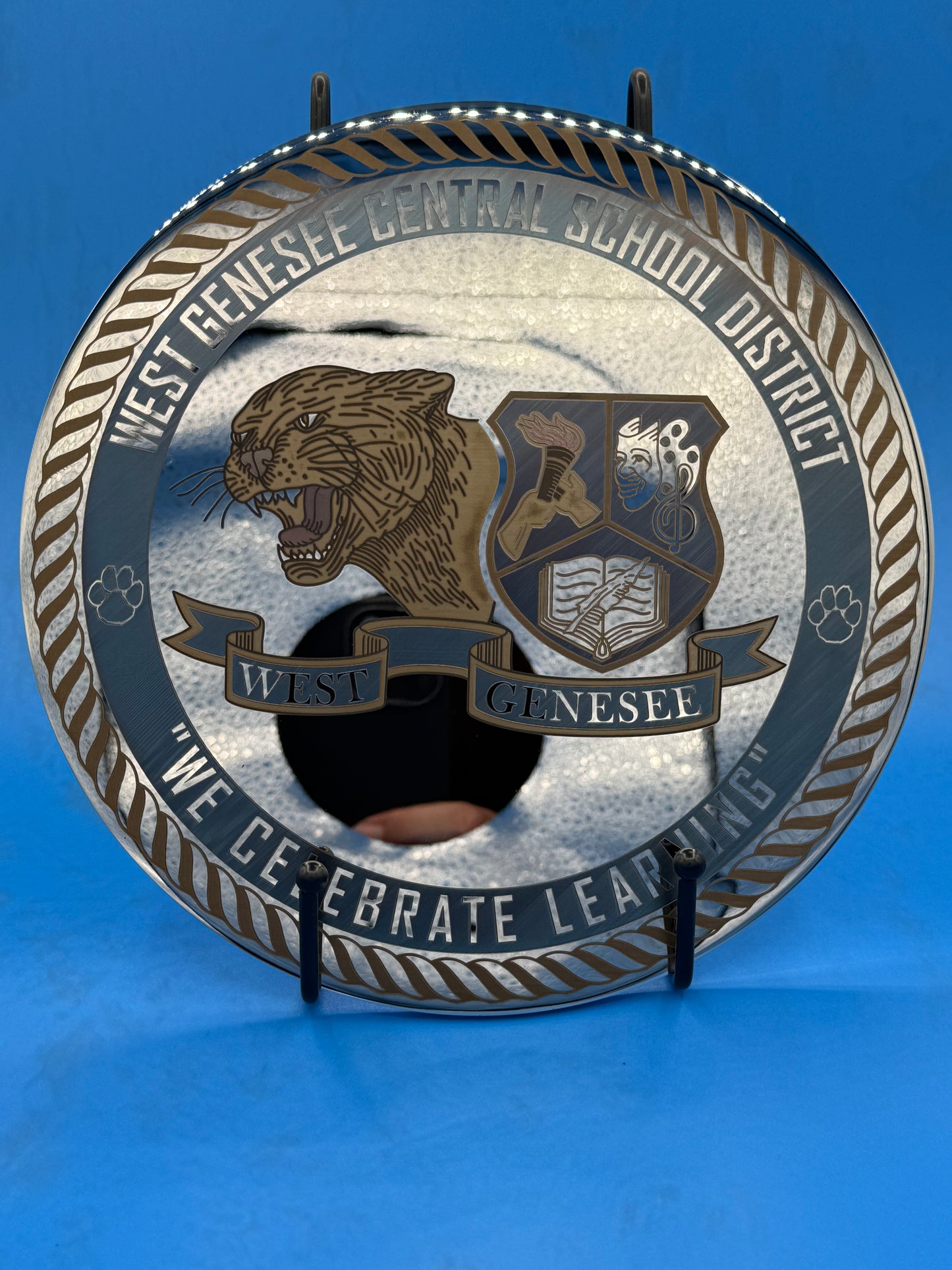 4" Custom Stainless Steel Challenge Coin for West Genesee Football
