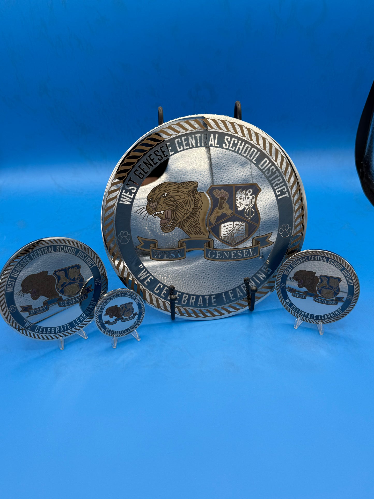 3D 3'' Custom Stainless Challenge Coin for West Genesee Football