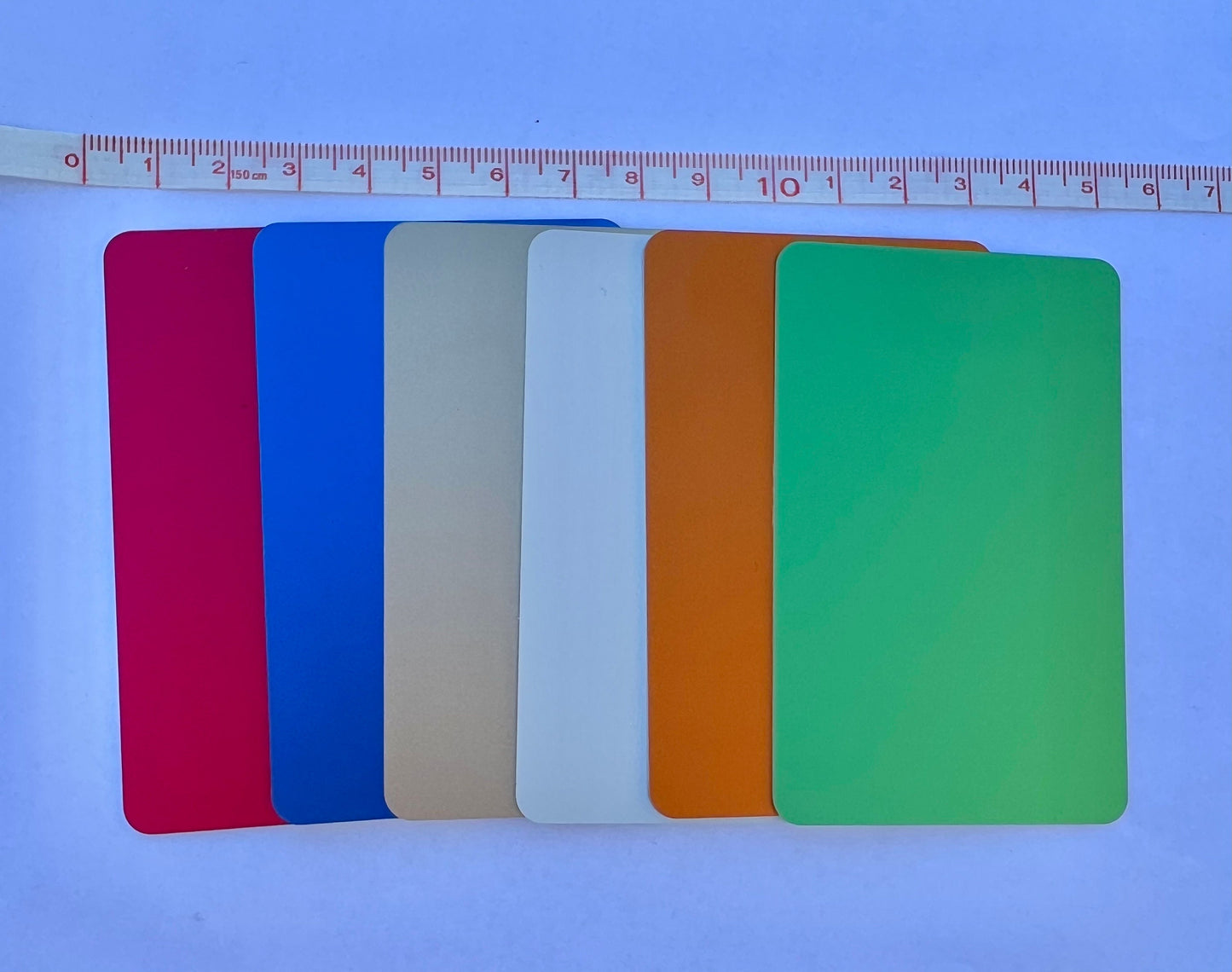 20 Metal Business Cards Anodized Aluminum 86x 54 mm .8 mm thickness