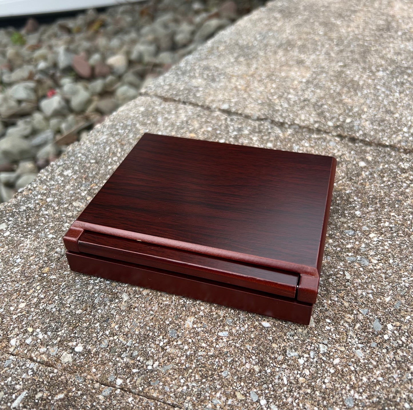 Single Challenge Coin Wood Display Case for 2" Coin