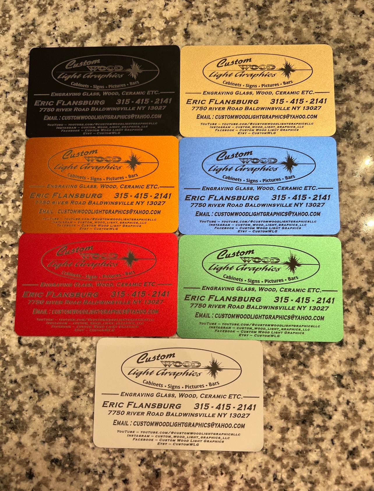 Sobriety Field Test/Miranda Warning/Zero Tolerance Warning/Business Cards. Anodized Aluminum 86mmx54mm & .8 mm thickness