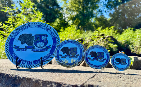 3D 3'' Custom Stainless  Challenge Coin for West Genesee Football
